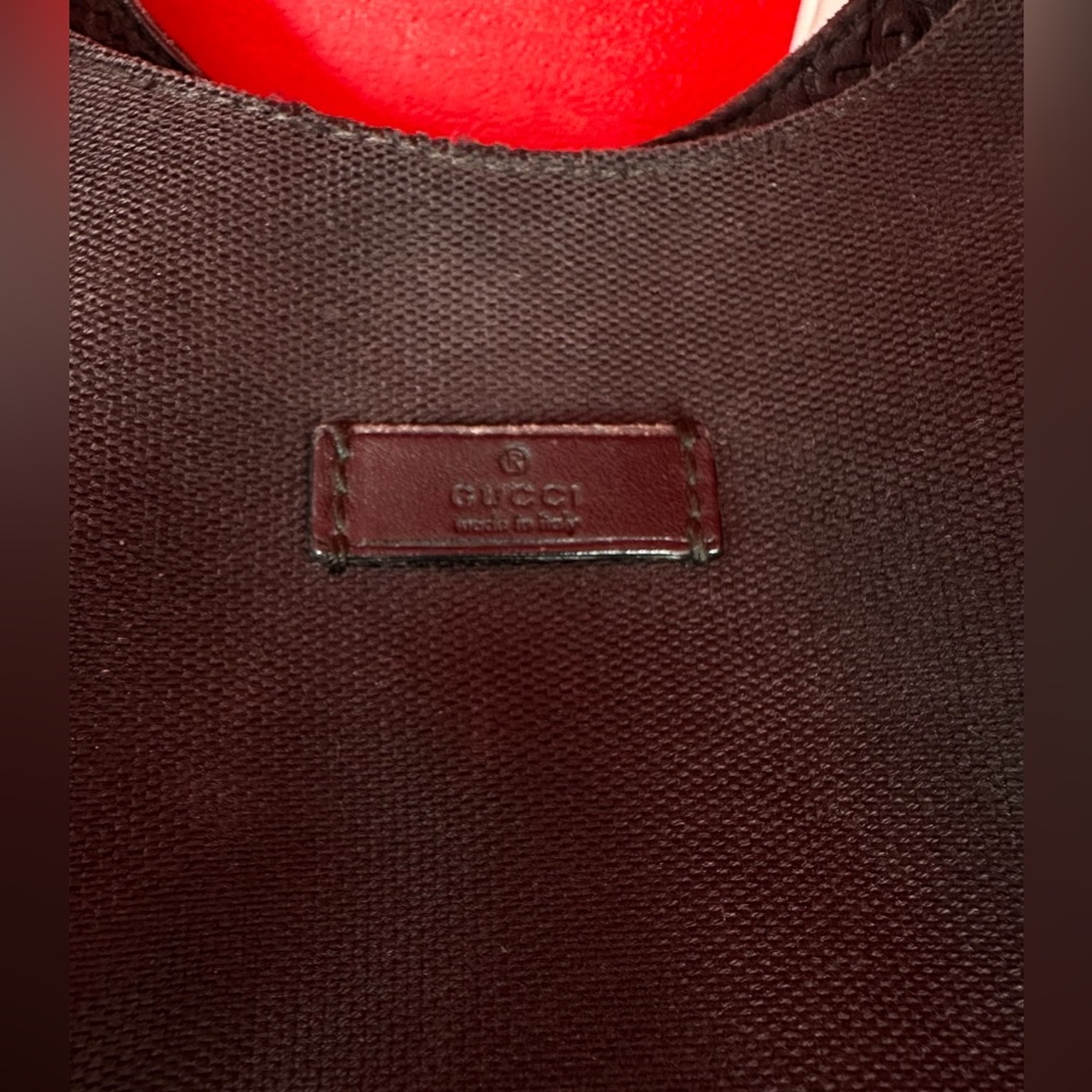 GUCCI Vintage Black Canvas & Leather Hobo Bag 100% Authentic - Picture 8 of 13